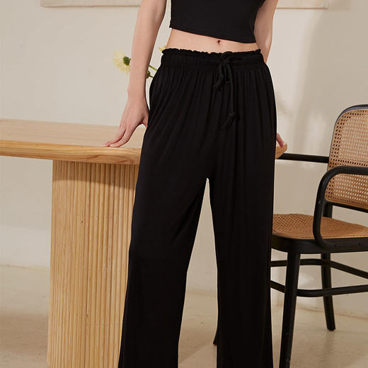 弗利少女屋阔腿裤女垂感宽松直筒长裤薄款莫代尔家居休闲运动睡裤 商品图2