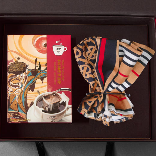 【野鼬咖啡】曼特宁丝语礼盒 （挂耳咖啡10g*7包+丝巾*1条） 商品图1