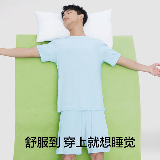 有棵树夏季莫代尔冰丝短袖套装男士家居服C-P1027 商品图2