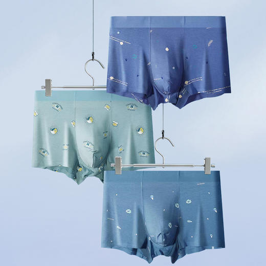 【3条装花色内裤】弹力夏季升级男士平角大码内裤四角透气舒适礼盒装霸道总裁 商品图1
