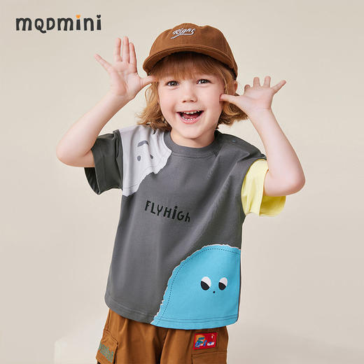【80-140】男童夏款拼接落肩短袖T恤MQDmini 商品图5
