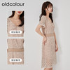 oldcolour2023夏季新款法式优雅气质镂空蕾丝收腰连衣裙O23101370 商品缩略图1