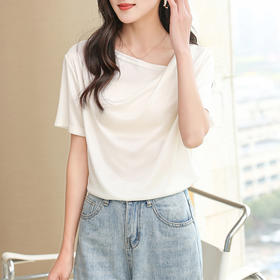 【盏那】150S醋酸荡领短袖 ，真丝般触感，透气舒适