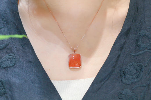 南红冰飘【念汐】吊坠，925银镶  商品图7