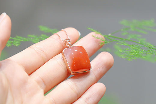 南红冰飘【念汐】吊坠，925银镶  商品图3