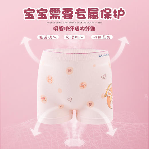 【草本初色】儿童蚕丝感温内裤蚕丝底档AAA级yi菌男童女童可选4条装店 商品图8