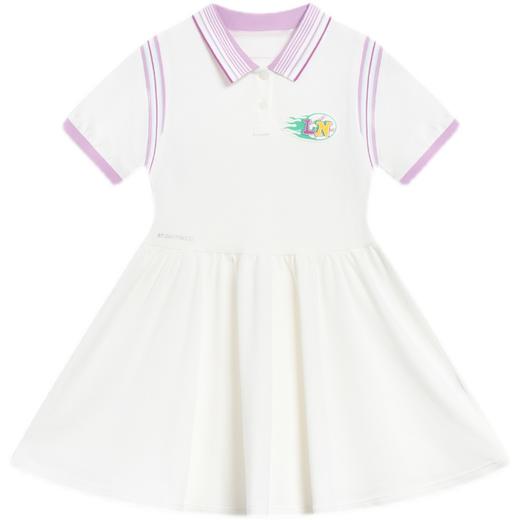 【110断码】李宁儿童装polo领连衣裙2023夏印花舒适女小童休闲运动裙 YSKT030【库存有限，如无货将做退款，介意慎拍！】 商品图1