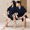 【宅家的艺术感❗️新款夏季情侣睡衣】舒适透气，可居家外穿，不挑身材，选用优质的面料，短袖针织棉纯色开衫翻领男女士家居服套装父亲节礼物优选七夕父亲节礼物新年礼盒年货礼盒 商品缩略图2