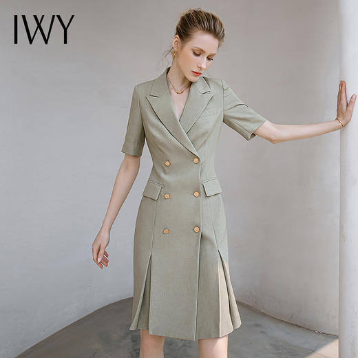 IWY/夏季高端设计款气质女神范职业西装裙面试正装正式场合短袖连衣裙232025Q1 商品图2