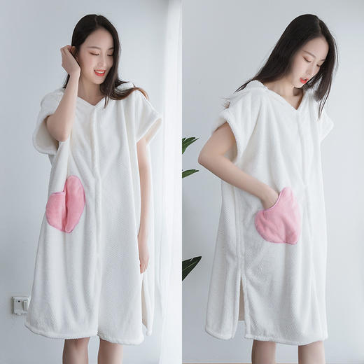 【日用百货】斗篷浴巾可穿的浴衣居家浴袍女士连帽浴衣 商品图2