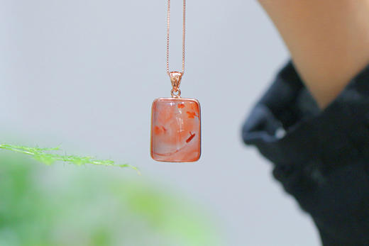 南红冰飘【韵嫣】吊坠，925银镶  商品图7