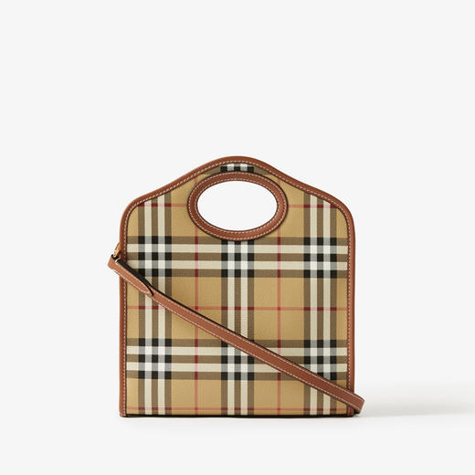 BURBERRY 巴宝莉 女士格纹和缉明线迷你口袋包 格子 8066166 A9534 商品图2