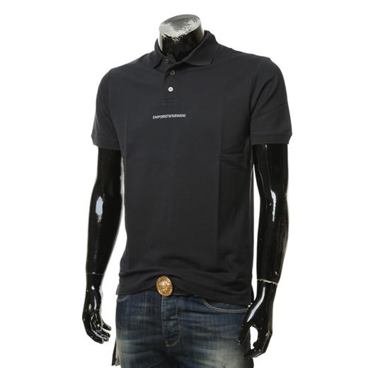 EMPORIO ARMANI 阿玛尼 男士棉质字母徽标印花短袖polo衫 深灰色 3R1F73 1JTKZ 0651 商品图1