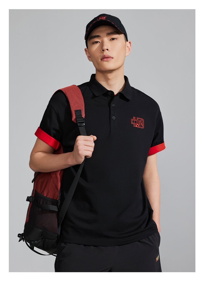 匹克POLO短袖男中国系列纯棉T恤夏季休闲运动半袖透气上衣健身短TDF632271