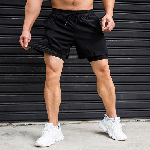 跃牌【跃LEAP-ACTIVE】系列夏季宽松弹力冰丝速干健身短裤男士 跑步训练宽松运动短裤五分裤263（直播仓） 商品图0