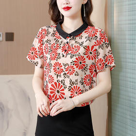 印花2023夏季新款妈妈装时尚气质甜美减龄显瘦上衣AHM-dydd6863