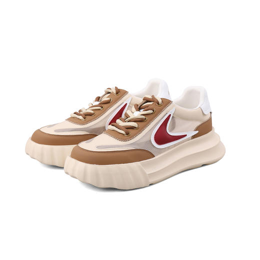 Safiya/索菲娅2023新品新潮撞色勾勾透气网面松糕厚底休闲鞋 SF33112402 商品图11