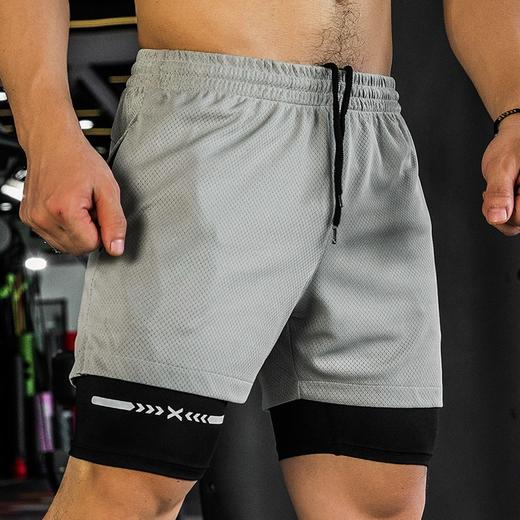 跃牌【跃LEAP-ACTIVE】系列夏季美式假两件篮球短裤男款宽松休闲健身训练速干透气运动五分裤283（直播仓） 商品图3