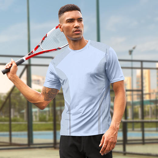 跃牌【跃LEAP-ACTIVE】系列圆领短袖男士健身运动上衣 薄款夏季休闲跑步速干排汗透气短袖R432 商品图2