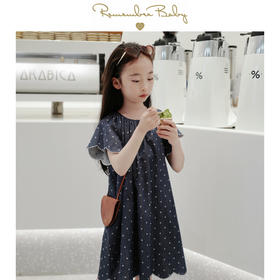 现货 / CHILL | 进口柔软牛仔波点面料制 刺绣花瓣边连衣裙