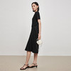 IN AND ON21973水波纹扭结连衣裙女长款优雅气质短袖圆领纯色简约长裙 商品缩略图6