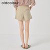 oldcolour2023夏季新款休闲简约高腰直筒宽松百搭短裤女O23071332 商品缩略图4