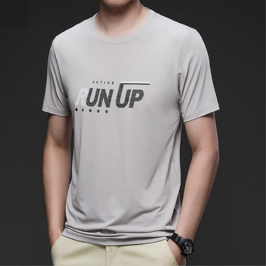 跃牌【跃LEAP-ACTIVE】系列夏季欧美圆领运动短袖男款宽松速干跑步吸汗透气T恤健身衣短袖R433 (直播仓） 商品图0