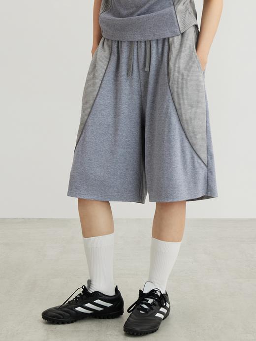 cryingcenter 华夫格拼接宽松舒适运动棉质短裤 商品图2