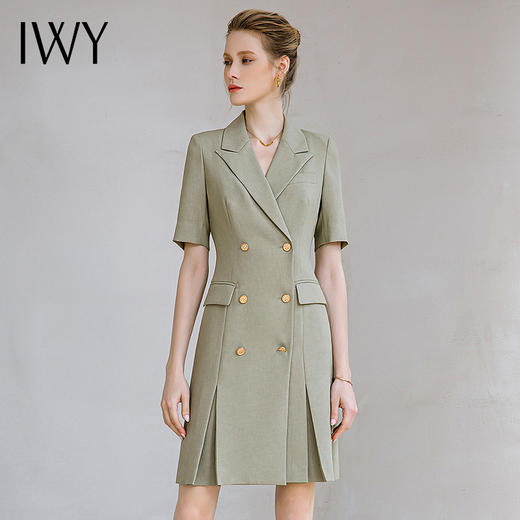 IWY/夏季高端设计款气质女神范职业西装裙面试正装正式场合短袖连衣裙232025Q1 商品图0