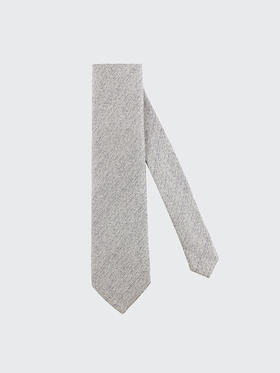 callisto灰色亚麻混纺领带 FNCTE015GY