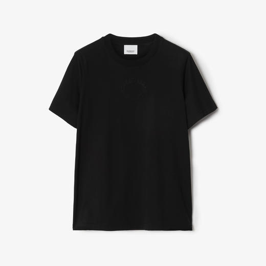 【一】BURBERRY 巴宝莉 女士橡树叶徽章刺绣棉质圆领短袖T恤 黑色 8069108 A1189 商品图0