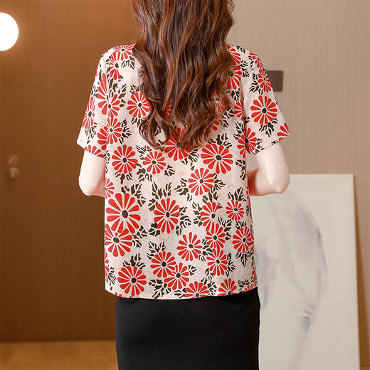 印花2023夏季新款妈妈装时尚气质甜美减龄显瘦上衣AHM-dydd6863 商品图3