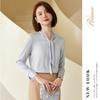 【气质系带领】罗蒙春夏女装长袖衬衫女士休闲百搭商务通勤套头气质飘带缎面衬衣 商品缩略图1