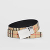 BURBERRY 巴宝莉 男士双面两用饰牌搭扣格纹拼皮革腰带 格子 8052783 A7026 商品缩略图0