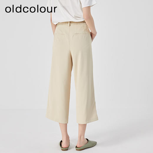 oldcolour2023夏新款高腰气质百搭阔腿显瘦七分休闲裤女O25073178 商品图4