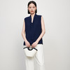 IN AND ON21210夏季新款设计感丝滑飘带衬衫女V领丝质无袖背心上衣 商品缩略图1