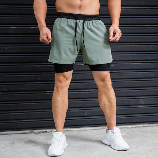 跃牌【跃LEAP-ACTIVE】系列夏季宽松弹力冰丝速干健身短裤男士 跑步训练宽松运动短裤五分裤263（直播仓） 商品图1