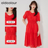 oldcolour夏季新款法式气质纯棉收腰A字显瘦连衣裙O23101307 商品缩略图1