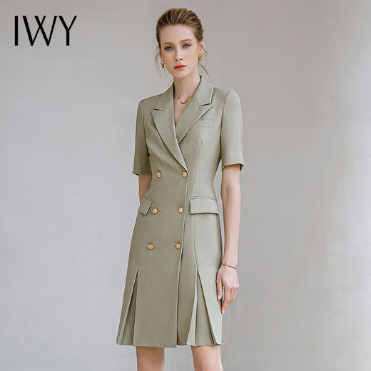 IWY/夏季高端设计款气质女神范职业西装裙面试正装正式场合短袖连衣裙232025Q1 商品图1