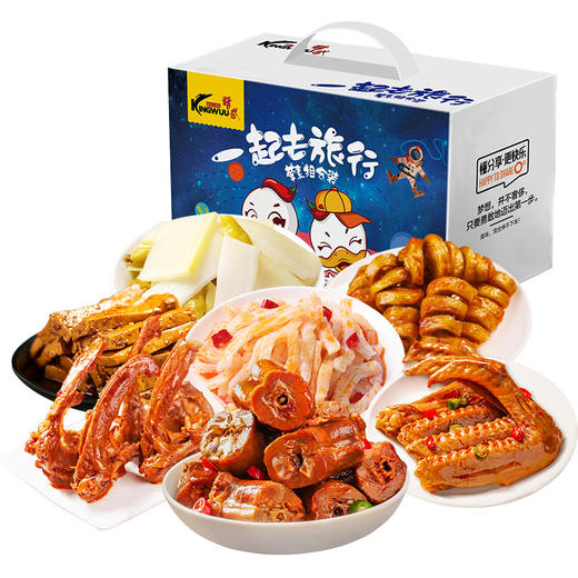 【鸭货姐妹的福音！kingwuu/精武鸭脖鸭货】荤素组合，好吃不腻，香辣可口，好吃又实惠，满满的卤味，荤素组合，休闲卤味小吃，零食大礼包七夕情人节健康 商品图3