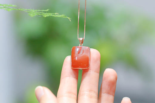 南红冰飘【景夕】吊坠925银镶 商品图0