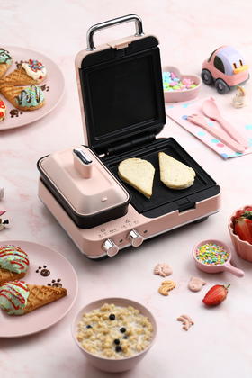 【摩飞多功能轻食机】早餐机神器、三明治轻食机、小型家用华夫饼机、烤吐司面包机【一机多用，方便快捷】】