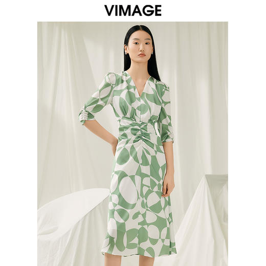 VIMAGE纬漫纪夏季新款时尚显瘦气质印花连衣裙V1907546 商品图2