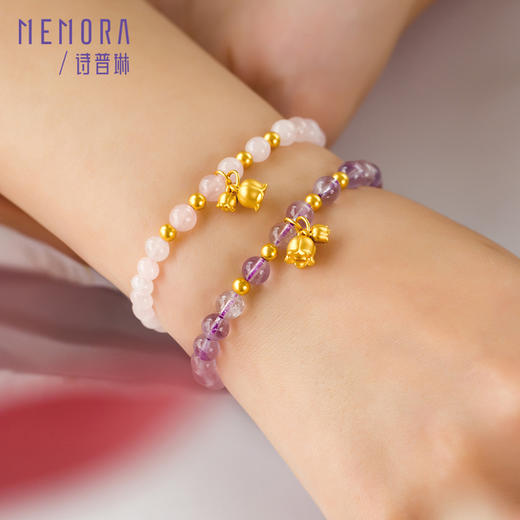 多巴胺足金铃兰手链紫晶铃兰花足金粉晶新中式手串手饰送女友MEMORA诗普琳HBE07501、HBE07502（线上专供） 商品图2