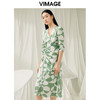 VIMAGE纬漫纪夏季新款时尚显瘦气质印花连衣裙V1907546 商品缩略图4