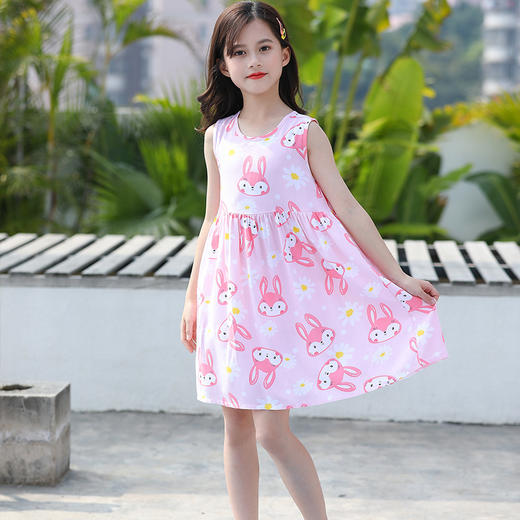 【夏日清凉，六一爆款热卖！】CL2023儿童睡裙，无袖绵绸，轻盈透气，可爱印花，柔软舒适，女童必备多款可供选择，为孩子带来清凉一夏！ 商品图5