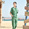 夏季新款 100%桑蚕丝真丝连帽莨绸衬衣女E32CS60 商品缩略图3