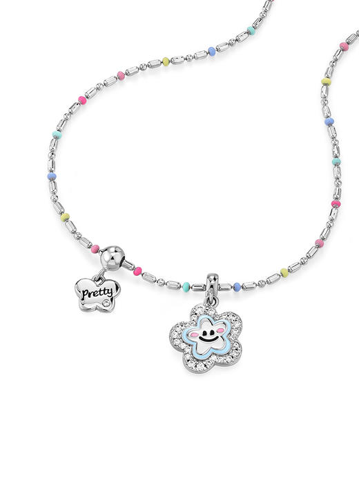 卡蒂罗彩虹笑脸项链女纯银轻奢小众设计2023年新款锁骨链生日礼物 商品图3