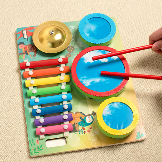 *【母婴用品】儿童八音敲琴手眼协调训练岁幼儿园启蒙敲琴玩具早教益智木制玩具 商品图1