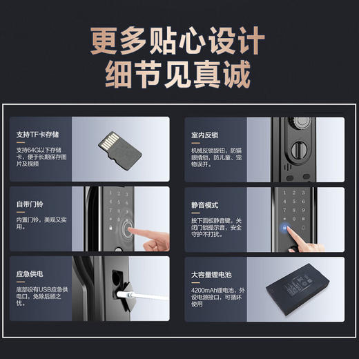 海尔（haier） 指纹锁智能门锁 HFA-25V-U1 商品图5
